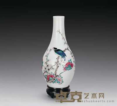清雍正 粉彩喜雀登梅图瓶 3.6×24.1cm